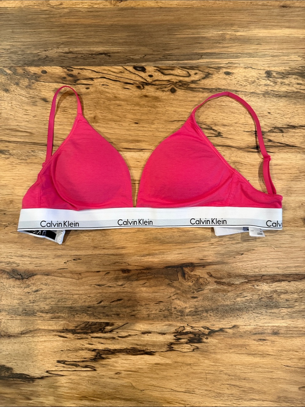 Calvin Klein Hot Pink Logo Band Bralette